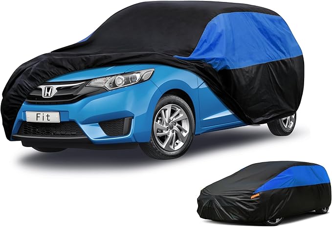 Honda Car Cover Custom Fit Honda Fit Waterproof All Weather, Lightweight Full Exterior Cover for Automobiles Outdoor Sun UV Rain Dust Snow Wind Protection.