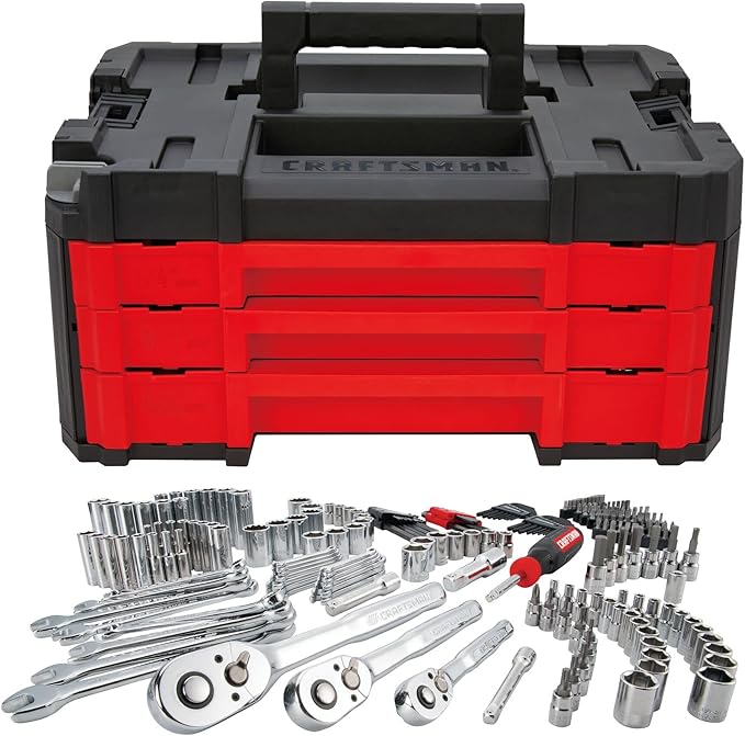 CRAFTSMAN Mechanics Tool Set, 230-Piece Hand Tool and Socket Set with 3-Drawer Tool Box (CMMT45305)