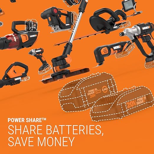 WORX Nitro WX272L.9 20V Power Share 1/2” Cordless Impact Wrench with Brushless Motor (Tool Only)