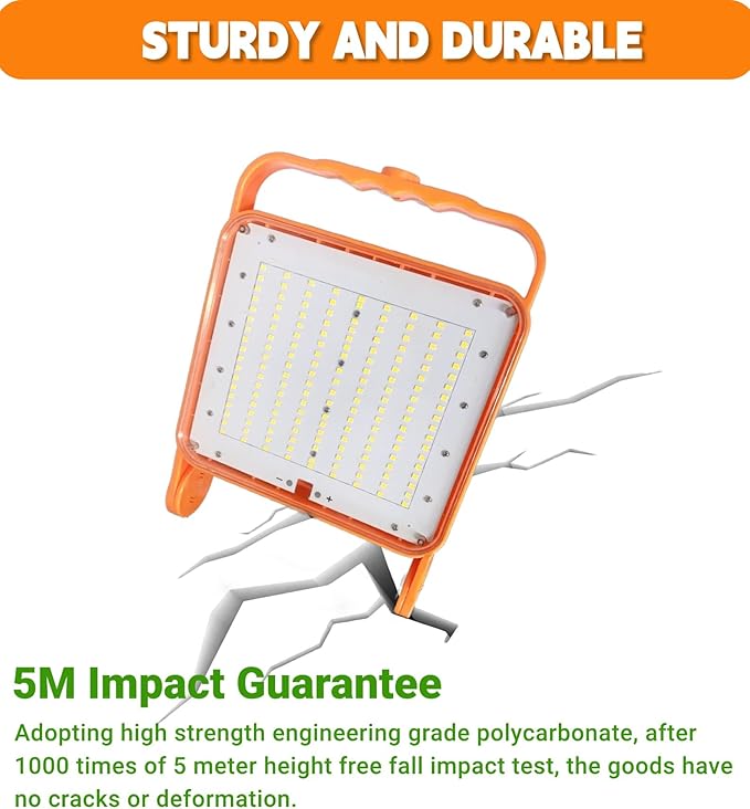 2-Pack 50W Super Bright LED Work Light - 8,000LM (500W Equivalent), IP65 Waterproof, 10ft Heavy Duty Cord, 5000K Daylight, Adjustable Flood Lights for Workshop, Garage, Construction Site