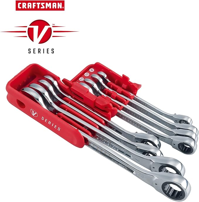 CRAFTSMAN V-SERIES Combination Ratchet Wrench Set, MM, 8 Piece (CMMT87375V)