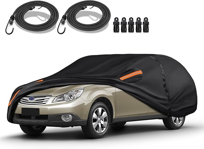 Special 16 Layers Full Car Cover Fit for Subaru Outback 2005-2024, Ultra Heavy 600D Oxford Cloth, Can Withstand Summer Sun Exposure and Winter Snow, Rain, Dust, and UV All Weather, Black