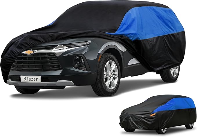 Chevrolet Car Cover Custom Fit Chevrolet Chevy Blazer Waterproof All Weather, Lightweight Full Exterior Cover for Automobiles Outdoor Sun UV Rain Dust Snow Wind Protection.