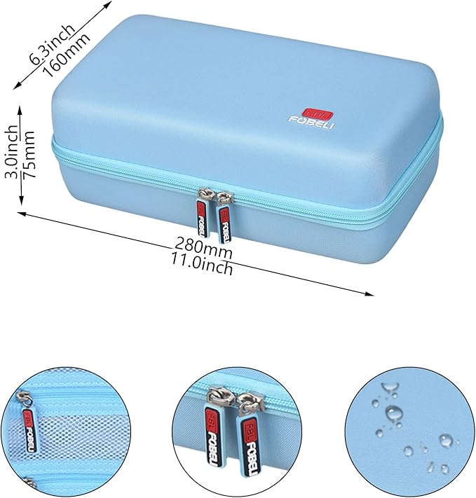 FBLFOBELI Hard Carrying Case for Halo Bolt Ultimate 2.0 & 3.0/for Halo Bolt Air + 55500 1750/for Halo Bolt Air 58830 Portable Vehicle Jump Starter with Air Compressor (Case Only) (Blue)