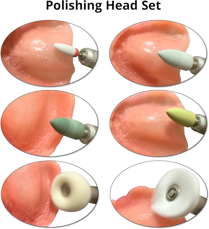 Polishing Head Set for Rotary Tools – For Buffing, Smoothing, Grinding and Creating a Shiny Finish, Helps Remove Surface Stains and Refine Edges for a Comfortable Fit