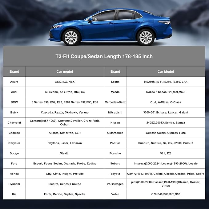 2026 Upgrade Car Cover Waterproof All Weather, Heavy Duty Full Exterior Cover Universal Fit Sedan Toyota Corolla/Prius, Honda Civic, vw Jetta, Kia Forte, Nissan Sentra, Hyundai Elantra etc.