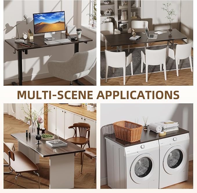 Universal Solid One-Piece Wood Table Top, 60"x24"x1" Workbench Top - Rectangular Particle Board for Standing Desk, Home Office Desk Countertop DlY, Washer Dryer, Coffee, Bar Tabletop