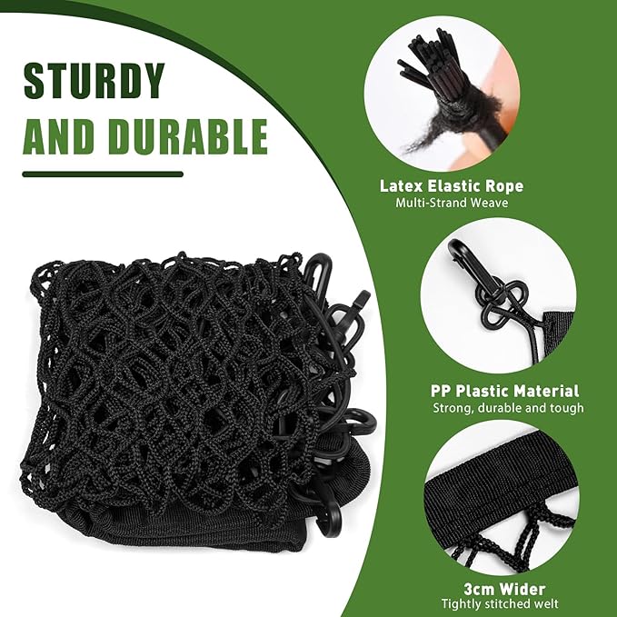 Trunk Cargo Net for 2010-2024 Toyota 4Runner 2 Row Model Only, Trunk Organizer Net Anti-Slip Rear Mesh Cargo Netting for 4 Runner SUV Accessories(Envelope Style)