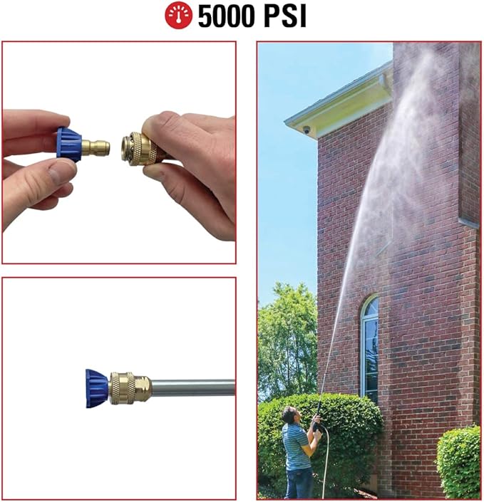Simpson Cleaning 80177 5000 PSI Universal Second Story High Reach Pressure Washer Nozzle Kit, Soap and Rinse, 1/4-Inch Quick Connect, Cold-Water Use
