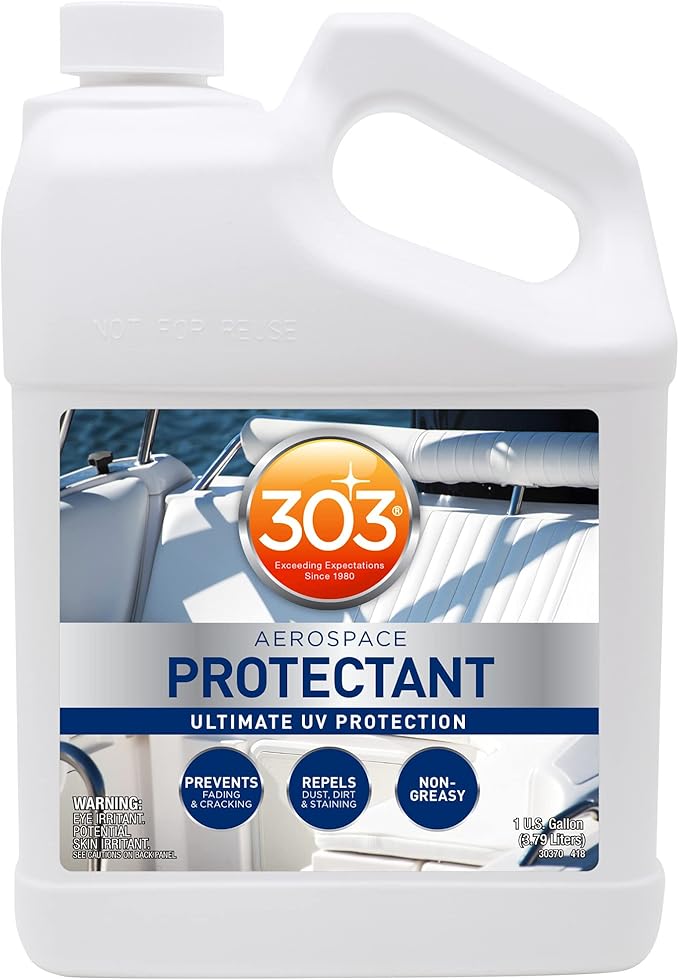 303 Products Marine Aerospace Protectant Spray – UV Protection, Repels Dust, Dirt, & Staining, Matte Finish, Restores Like-New Appearance, Outdoor Patio & Boat Cleaning Supplies 1 Gallon