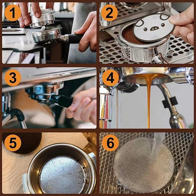 58.5mm Espresso Puck Screen, Lower Shower Screen, Metal Coffee Reusable Filter for 58mm Espresso Portafilter Basket, 1.7 Thickness(Doggie)