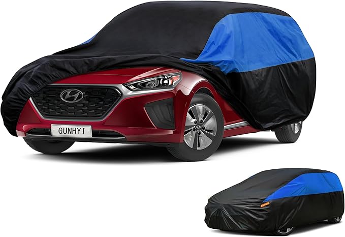 Hyundai Car Cover Custom Fit Hyundai Ioniq Waterproof All Weather, Lightweight Full Exterior Cover for Automobiles Outdoor Sun UV Rain Dust Snow Wind Protection.