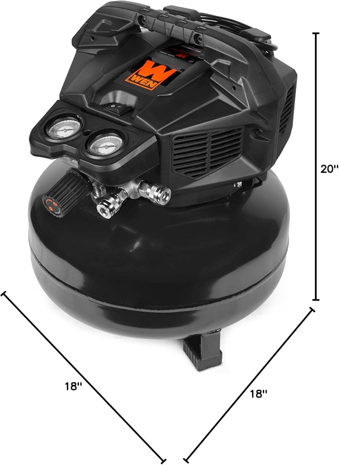 WEN Air Compressor, 6-Gallon, Oil-Free, Pancake Style (AP6092)