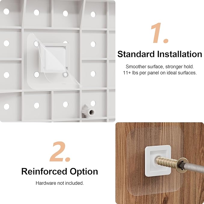 Pegboard Combination Kit - Pegboards and Accessories Modular Hanging for Wall Organizer, Crafts Organization, Ornaments Display, Nursery Storage, Peg Board (2)