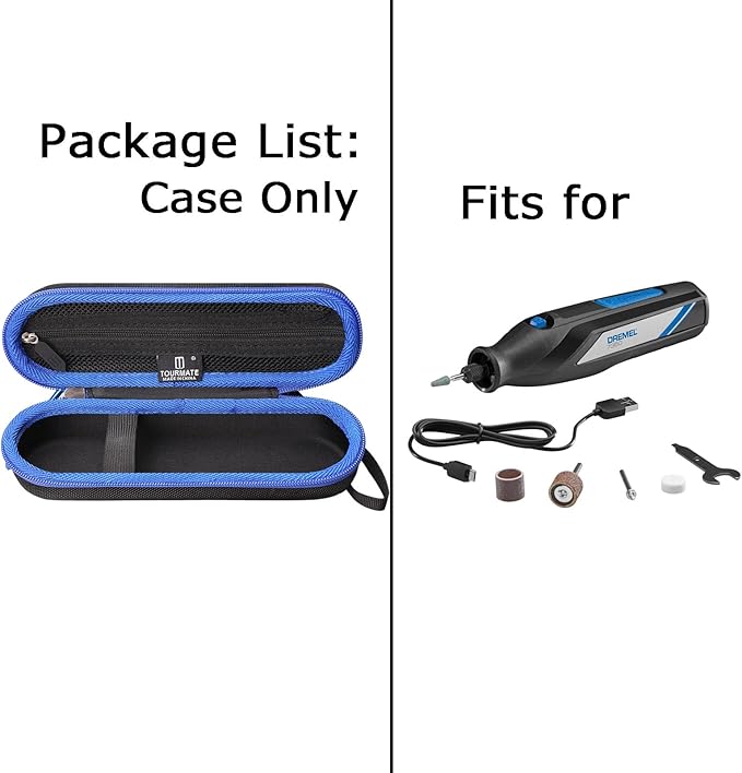 Tourmate Hard Storage Case for 7350-5 Cordless Rotary Tool - Travel Case for Tarlido/GOXAWEE/Saker/Cordless Rotary Tool Kit(Only Box)（Black & Blue）