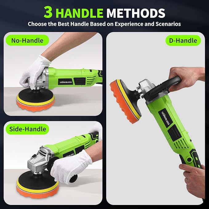 Buffer Polisher, 1600W 6 Inch/7 Inch Rotary Car Buffer Polisher Wax, 7 Variable Speed 1600-3500 RPM, Car Buffers and Polisher for Car, Boat Sanding and Polisher