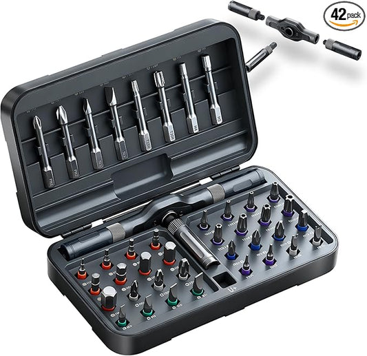 42 in 1 Magnetic Screwdriver Set, DIY Ratchet Screwdriver Set, Multi Bit Screw Drive with Storage Case, Portable Compact Repair Tool Kit for Gifts, Furniture, Computer, Bicycle