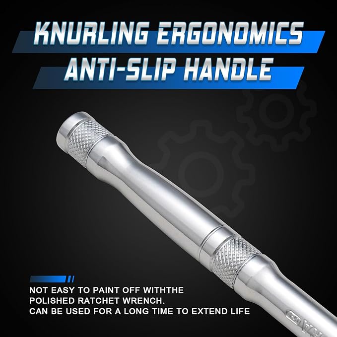 1/4 Inch Drive Ratchet Wrench,Standard Socket Wrench,72-Tooth Quick Release,Reversible Ratcheting Feature with Metal Handle