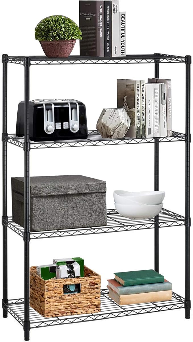 14x36x54 Inch 4-Shelf Storage Shelves Heavy Duty Shelving Unit for Kitchen Metal Shelves Garage Organizer Wire Rack Shelving Storage Unit Shelf Adjustable Utility NSF Certification Commercial