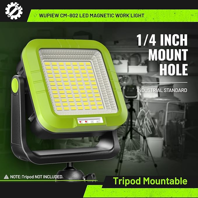 Fathers Day Gifts for Dad Rechargeable Magnetic Work Light Led Portable Cordless Work Light, 5400mAh with 360° Rotate Design, 1500 Lumens Led Work Light, Mechanic Light for Car Repairing
