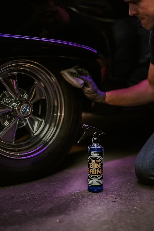 Socar Chemical Glo-Pro Tire Shine, 128 oz, 1 Gallon, High Gloss Tire Dressing, Professional Wet Tire Dressing, Water Repellant, Long Lasting