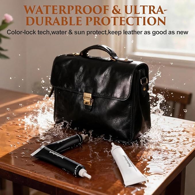 Black Leather Repair Kit for Furniture, Car Seats, Sofa, Jacket, and Purse, Vinyl Repair Kit with Super Easy Instructions to Match Any Color, Restore Any Glossy Leather Surface