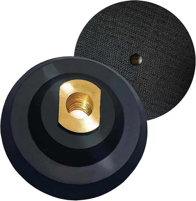 Rubber Backer Pad 5 Inch Hook and Loop Backing Pad for Angle Grinder, Hand Grinder - Arbor 5/8"-11