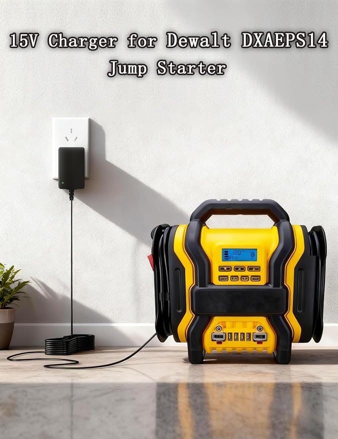 15V Charger for Dewalt DXAEPS14 DXAEPS14CA 1400 1600 011-2070-4 Peak Jump Starter Power Cord Adapter Supply Replacement 6Ft