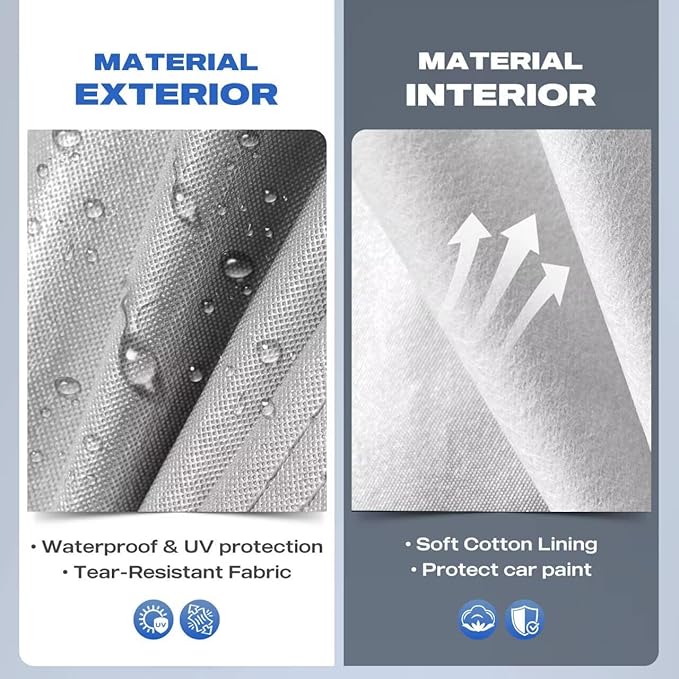 10 Layers SUV Car Cover Custom Fit for BMW X3 (2010-2026) F25, G01, G45, G48, Waterproof All Weather for Automobiles, Outdoor Full Cover Sun Dust Rain Protection with Cotton. Silver