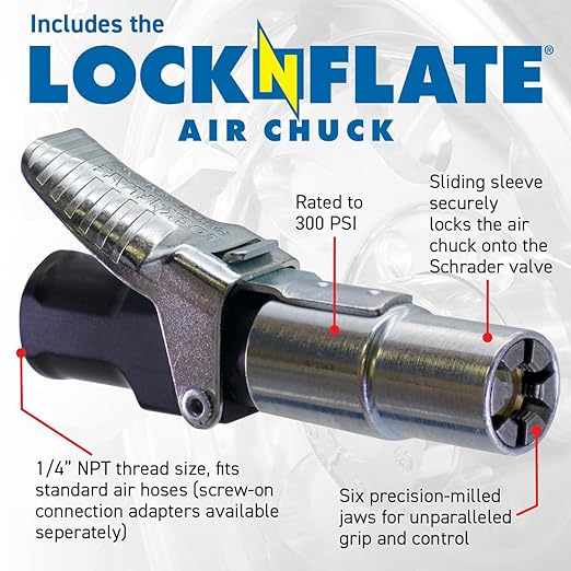 LockNFlate Tire Inflator/Deflator with Digital Gauge