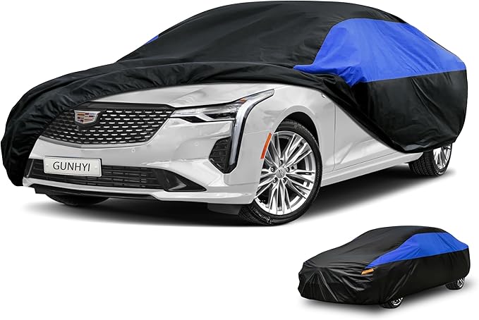 Cadillac Car Cover Custom Fit Cadillac CT4 Waterproof All Weather, Lightweight Full Car Cover Outdoor Sun UV Rain Dust Snow Wind Protection.