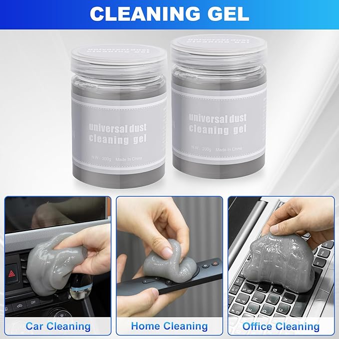 THINKWORK Windshield Cleaner Tool, Car Interior Cleaning Kit, Car Detailing Kit Interior Cleaner with10Pcs Detailing Brush Set, Gray Auto Detailing Supplies & Accessories