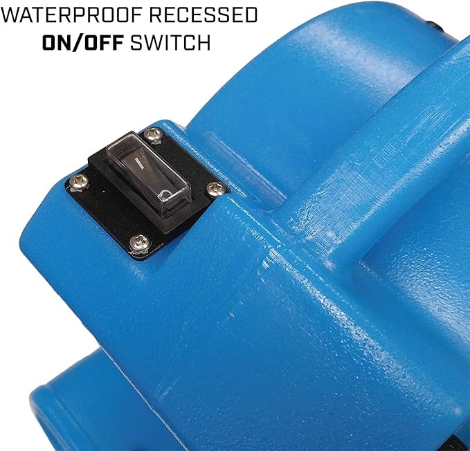 BlueDri Mini Storm 1/12 HP Mini Air Mover Carpet Dryer Floor Squirrel Cage Blower Fan for Home Floors and Carpets, Blue (SA-MI-BL)