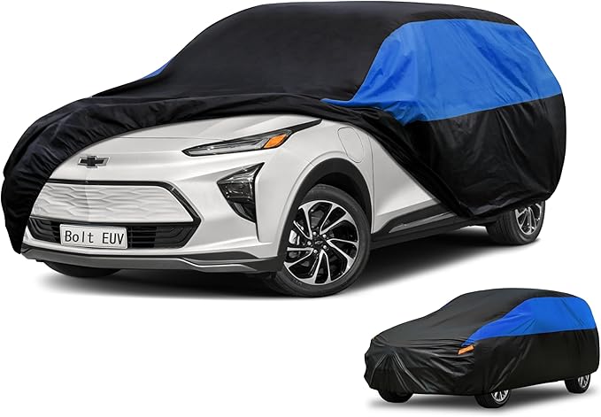 Chevrolet Car Cover Custom Fit Chevrolet Chevy Bolt EUV Waterproof All Weather, Lightweight Full Exterior Cover for Automobiles Outdoor Sun UV Rain Dust Snow Wind Protection.