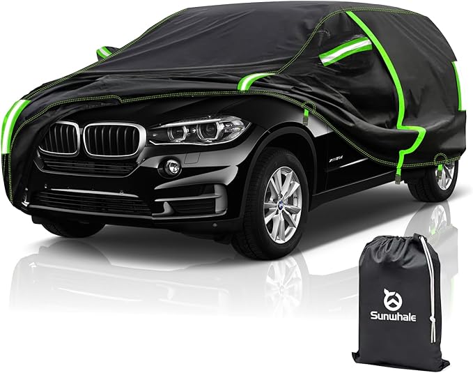 SUV Car Cover for Automobiles All Weather Waterproof Snowproof UV Protection Outdoor Universal Fit for BMW X5/X6/X7, Audi Q7 Q8, Chevrolet Volkswagen Honda Hyundai Fit Up to 206’’