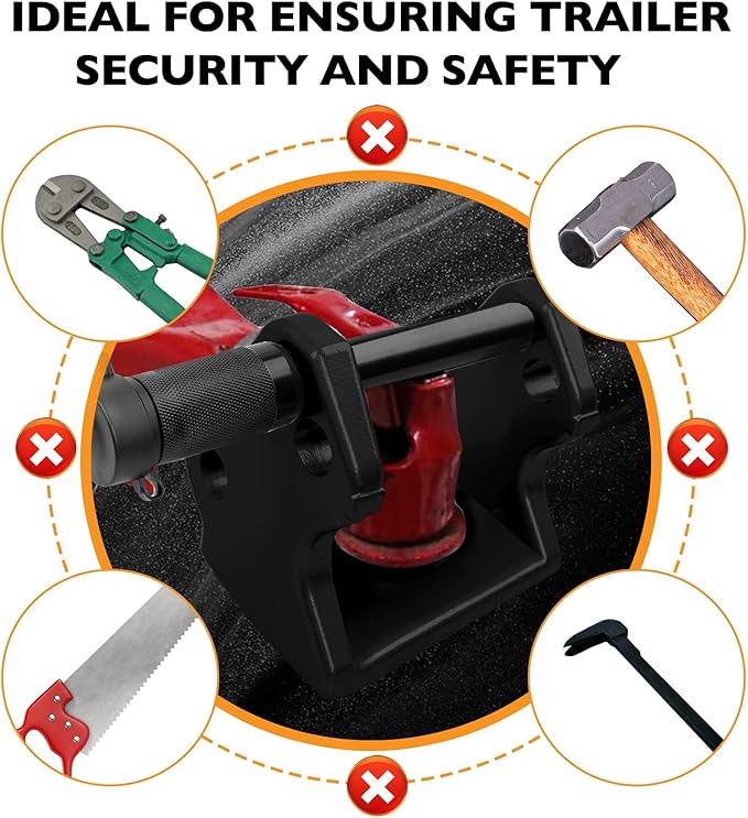 HQPASFY Trailer Hitch Lock, Trailer Coupler Lock with Pin, Heavy-Duty Coupler Lock Model Tl-33 Trailer Lock,Fits Over 2" to 2-5/16" Couplers - Black