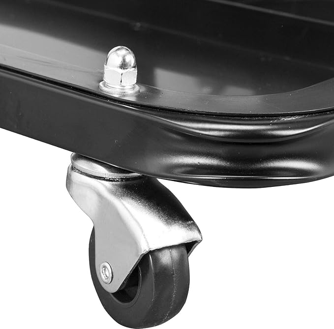 Torin ATR6300B-1 Rolling Creeper Garage/Shop Seat: Padded Mechanic Stool with Tool Tray Storage, Black