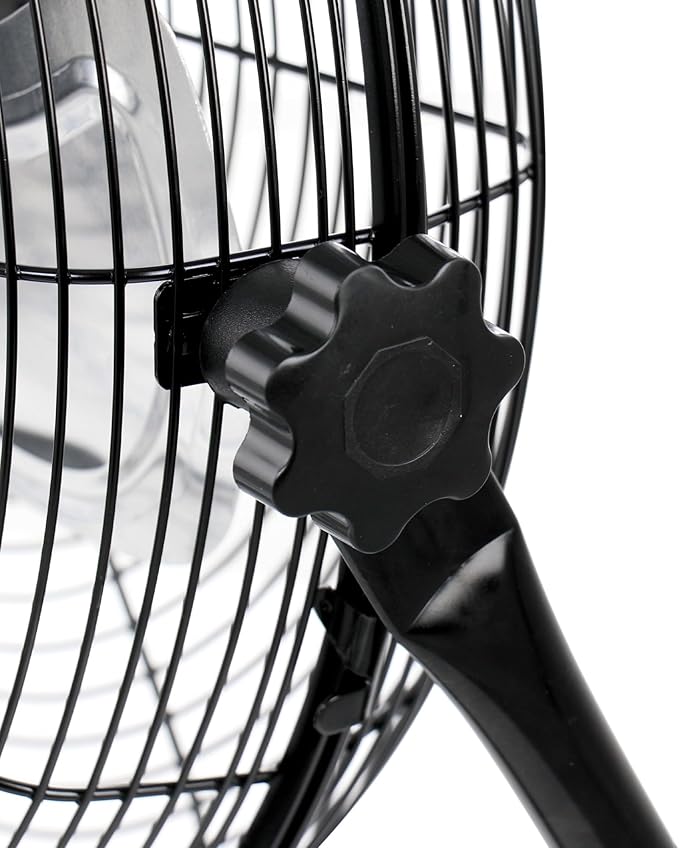 Vie Air 20 Inch Twin Pack Industrial Tilting High Velocity 3 Speed Metal Floor Fan, Black