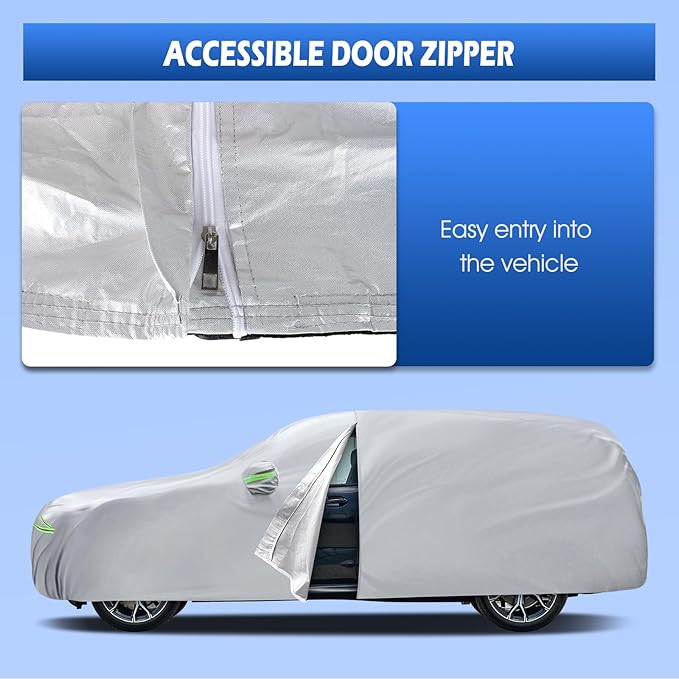 Car Cover Fit for BMW X5 (2007-2026), Migaven Waterproof Full Exterior Cover Sun Rain Protection with Door Zipper and Cotton Lining