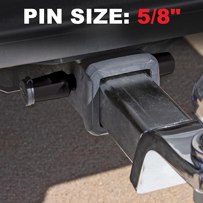 Trimax – T5Black – 5/8" Receiver Lock – 3.5" Span, Fits Class V Hitches, Machine-Forged Chrome Steel, Black Epoxy Coating, Anti-Theft Keyed Lock
