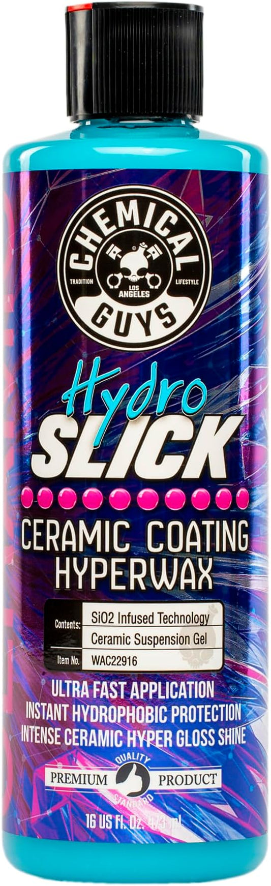 Chemical Guys HydroSlick Intense Gloss SiO2 Ceramic Coating HyperWax - High Shine and Long-Lasting Protection, Ceramic Coating for Cars, Safe for Trucks, SUVs, Motorcycles, RVs, and More - 16 fl oz