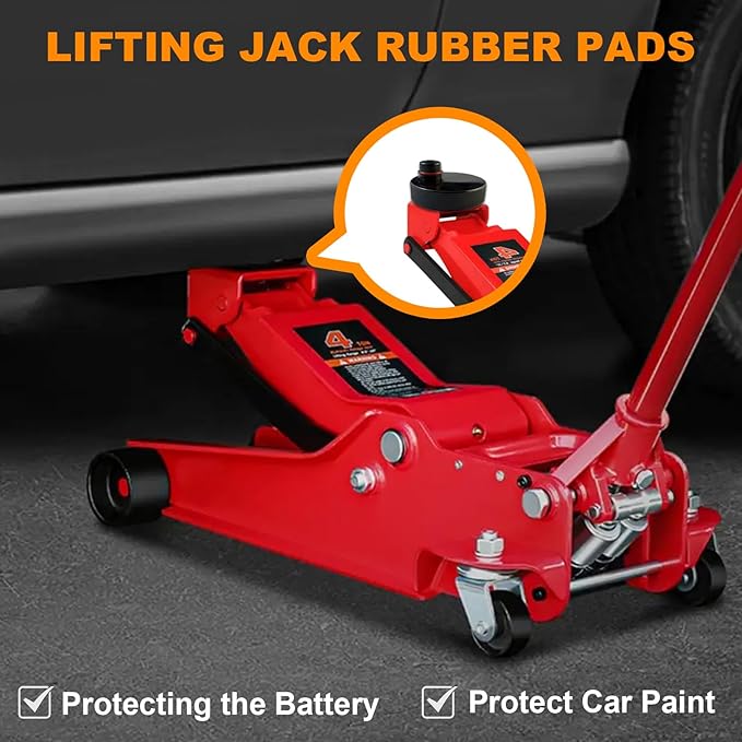 4PCS Jack Pads for Mach-E, Compatible with Ford Mustang Mach E 2021-2025, Rubber Pinch Weld Jack Pad Adapter, Lift & Jack Stand Support with Non-Slip Design & Storage Bag