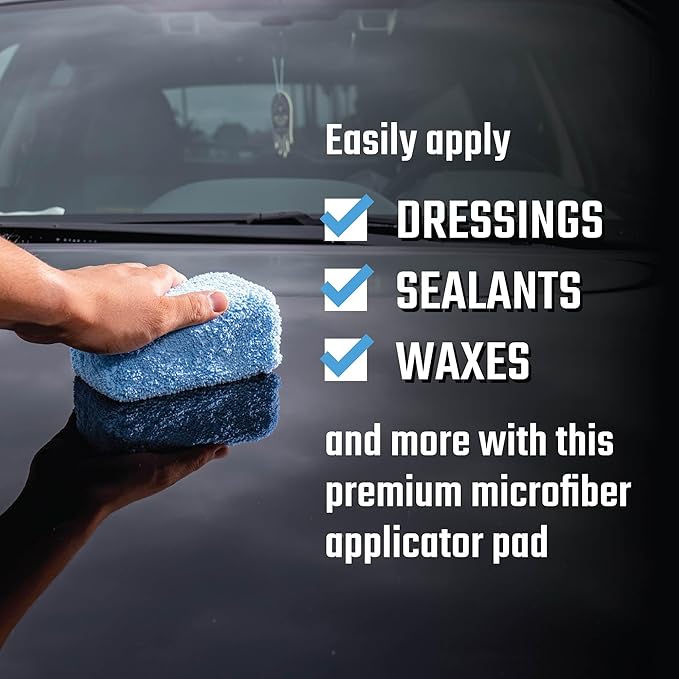 Chemical Guys Premium Grade Microfiber Applicator Pads - Ultra-Soft Foam Core, Safe for Sealants, Tire Dressings, Interior and Exterior Detailing, Car, Truck, SUV, RV, Motorcyle Care, 8 Pack