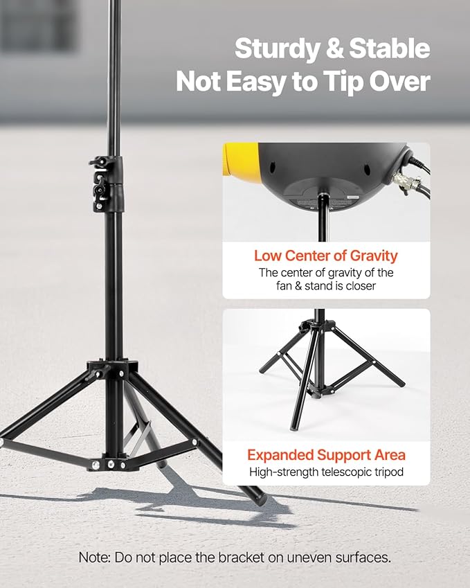VEVOR Foam Machine, 115 W Party Foam Cannon, Portable Foam Maker with a Tripod Stand, Powerful Foam Party Machine, for Backyard, Pool, Outdoor Events, Birthdays, Celebrations and Party, Grey & Yellow