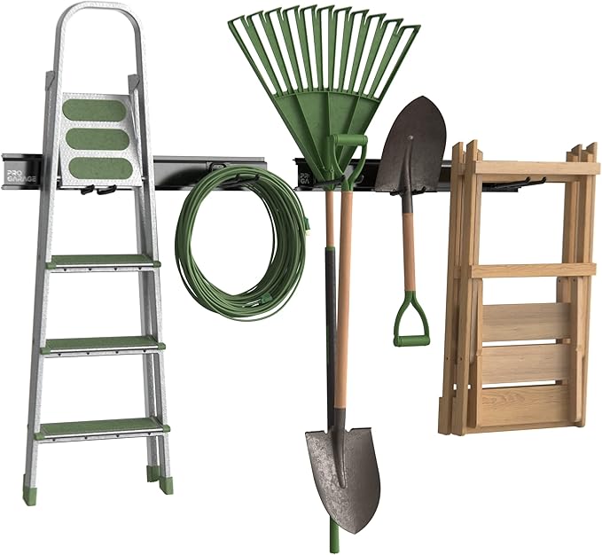ClosetMaid ProGarage 2-Pack Garage Tool Organizer Racks, 8 Double Hooks, Heavy Duty, Black
