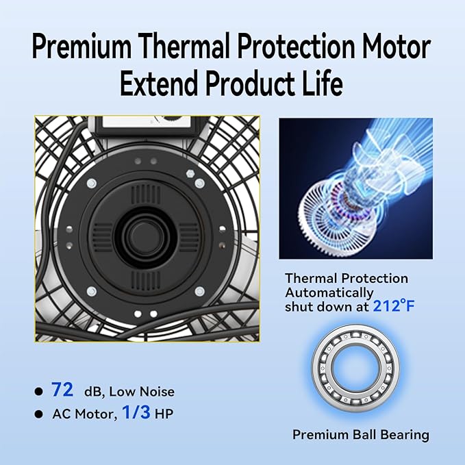 30 Inch Industrial Drum Fan 14000 CFM Ultra High Velocity Floor Fan for Large Warehouse, Shop & Gym - 3-Speed Heavy Duty Metal Cooling Fan with 360° Tilt, Rolling Wheels & UL Safety Listed