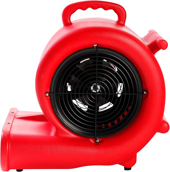 Mounto 1/3hp Air Mover 2000cfm Carpet Dryer Blower Floor Drying Fan - 3-Speed Air Mover w/Dual GFCI Outlet, 25ft Power Cord for Drying, Cooling, Air Circulation (Red)