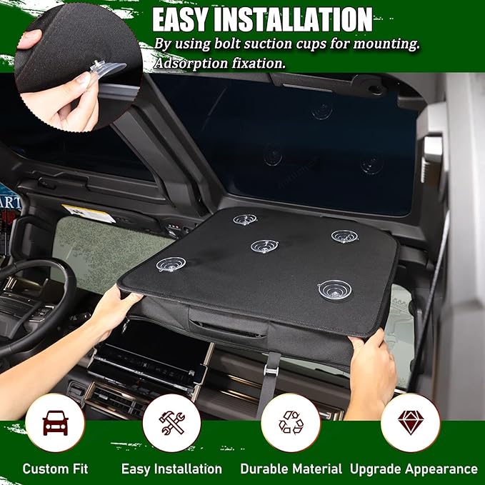 Roof Storage Bags Compatible with Hummer EV Accessories 2022-2026 SUV/SUT Overhead Storage Bag Organizer Cargo with Hardtop Suction Fixing Waterproof Can Foldable Sunshade