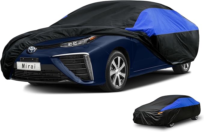 Toyota Car Cover Custom Fit Toyota Mirai Waterproof All Weather, Lightweight Full Exterior Cover for Automobiles Outdoor Sun UV Rain Dust Snow Wind Protection.