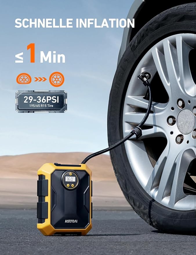AstroAI Tire Inflator Air Compressor 12V DC Portable Air Compressor Car Accessories Auto Tire Pump 100PSI with LED Light Digital Air Pump for Car Tires Bicycles Other Inflatables (Pack of 2)